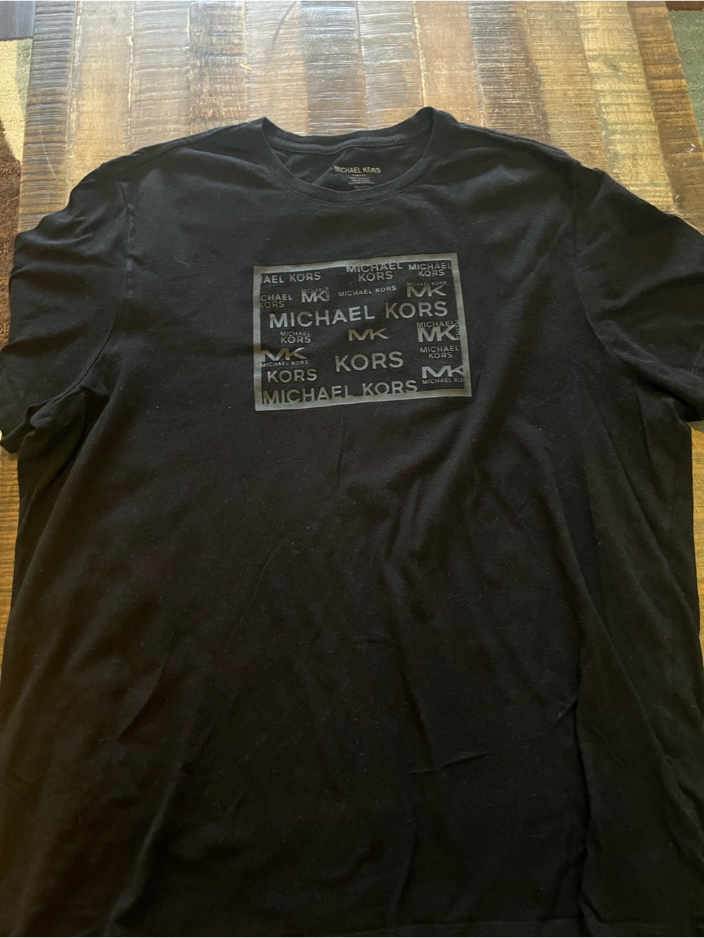 Michael Kors Black Short-Sleeve Logo Tee